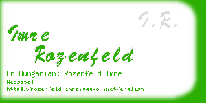 imre rozenfeld business card